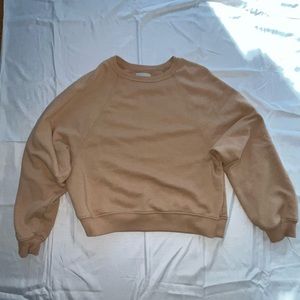 American Eagle Cropped Peach Crewneck- Small